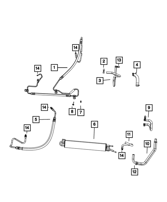 52124114AE - Steering: Power Steering Pressure Hose for Mopar Image