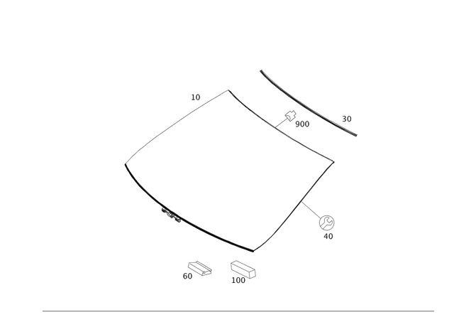 2126703800 - Window System: Windshield for Mercedes-Benz Image image