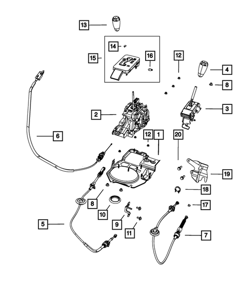 Gearshift Controls and Related Parts for 2012 Jeep Wrangler #0