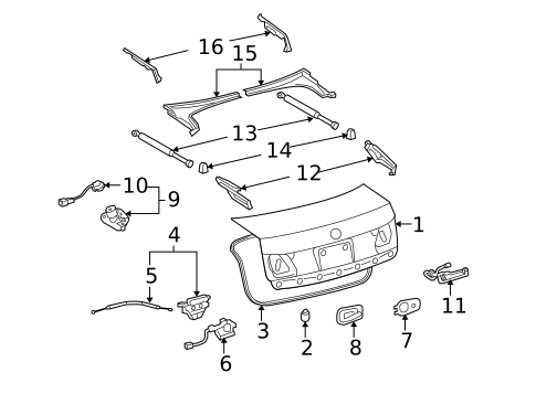 Trunk for 2011 Lexus GS460 #0