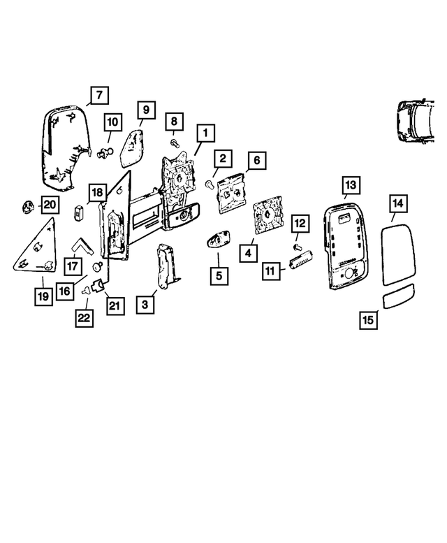 68053967AA - Doors, Door Mirrors and Related Parts: Outside Rearview Mirror, Right for Dodge: Sprinter 2500, Sprinter 3500 Image