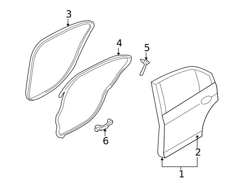 Door & Components for 2008 Ford Fusion #1