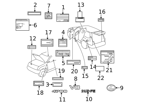Labels for 2005 Lexus LX470 #0