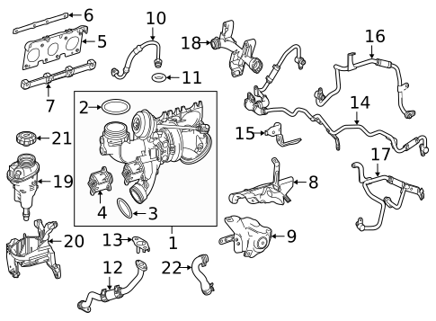 Turbocharger & Components for 2019 Mercedes-Benz GLS450 #1