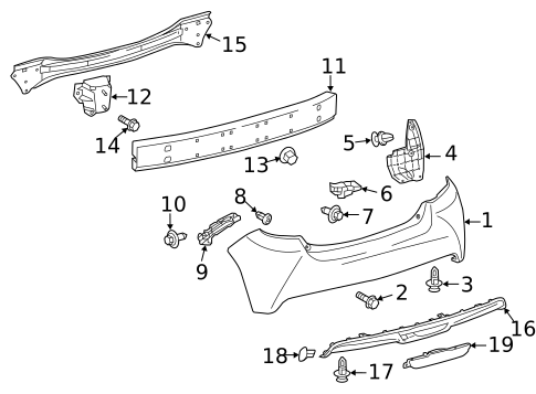Bumper & Components - Rear for 2017 Toyota Yaris #0