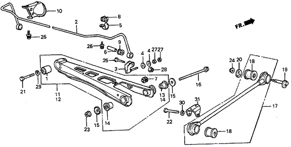 Rear Lower Arm for 1984 Honda Prelude #0