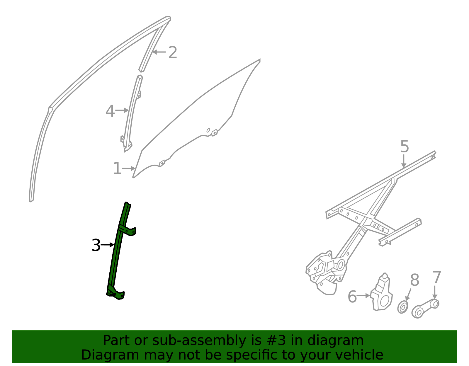 2014-2019 Nissan Versa Note Window Regulator Guide 80215-3VA0A | OEM ...