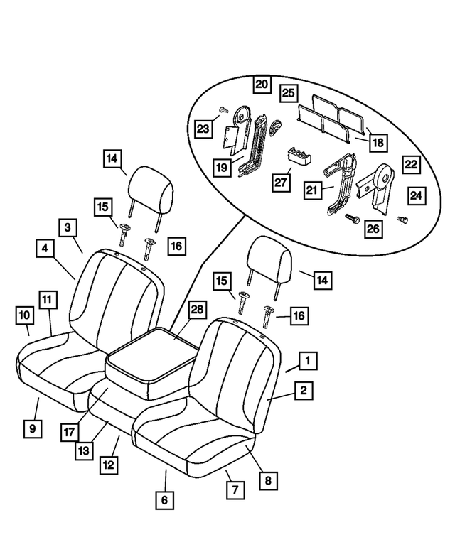 5080965AA - Interior Trim: Front Seat Frame for Mopar Image