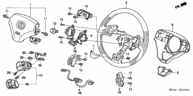 Steering Wheel (SRS) (1) for 2005 Acura TSX #0