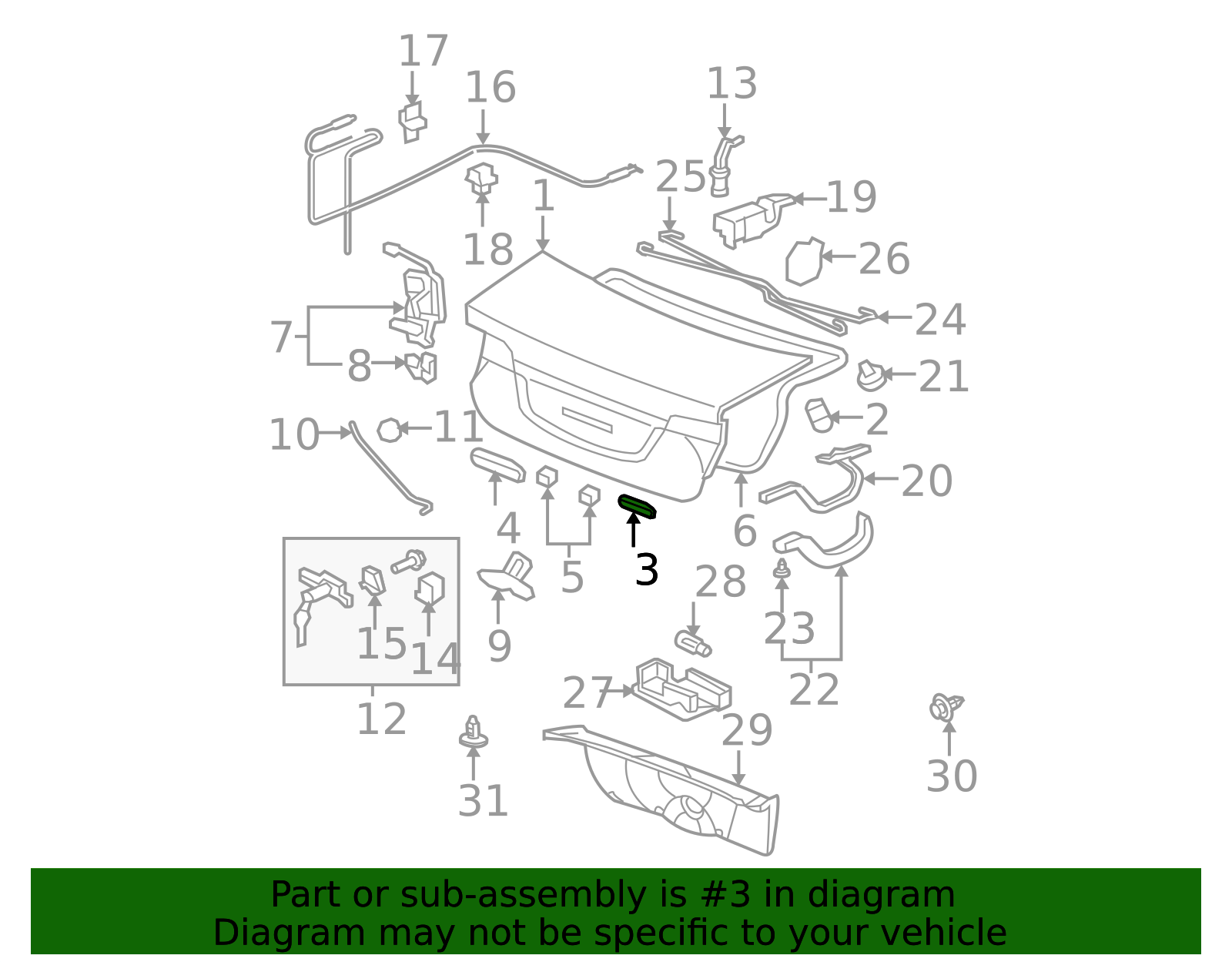 74828-SNE-A00 - Trunk Lid Stopper 2006-2016 Honda | Honda Parts Online