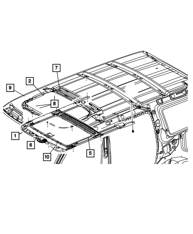 68002711AC - Body Sheet Metal Except Doors: Sunroof Glass for Mopar Image