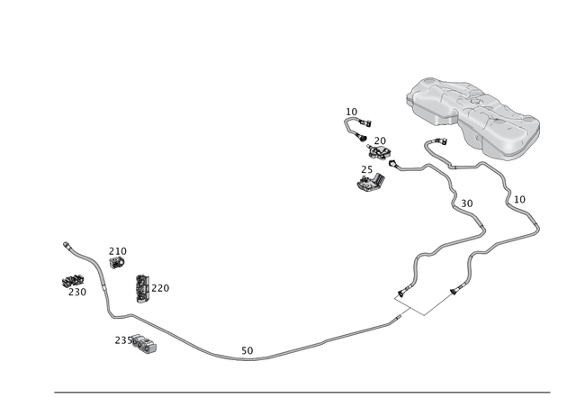 1664708964 - Fuel System: Fuel Line for Mercedes-Benz: GLE350, GLE400, GLE43 AMG, GLE450 AMG, GLE550e, ML350, ML400 Image image