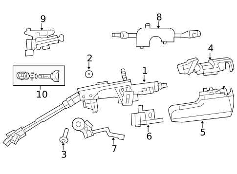 Steering Column Components for 2010 Chrysler Sebring #0