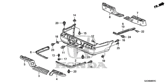 Rear Bumper (2) for 2011 Honda Ridgeline #0