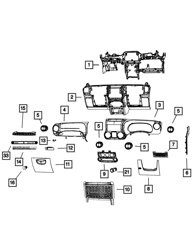 1QJ30DX9AB - : Steering Column Opening Cover, Right Hand Drive for Mopar Image