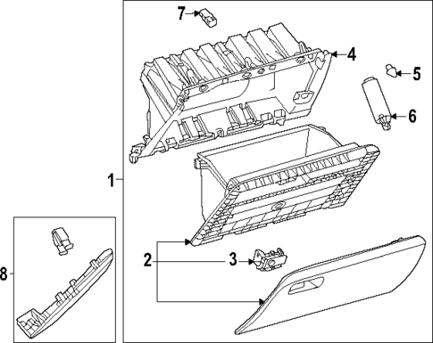 Glove Box for 2023 Lexus RX500h #0