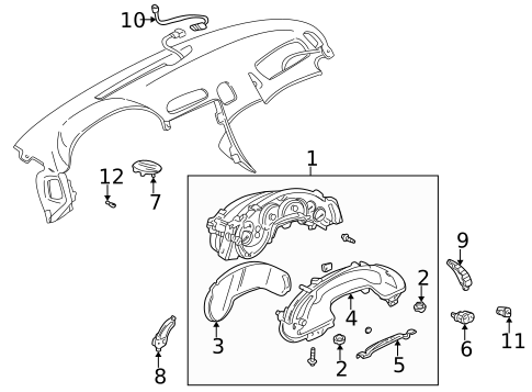Cluster & Switches for 1999 Chevrolet Corvette #0