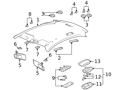 Interior Trim - Roof for 2009 Mercury Sable #0