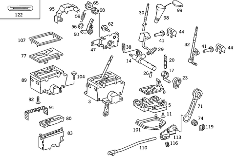 Floor Shift Used with Automatic Fivespeed Transmission 722.6 for 1993 Mercedes-Benz 500SEL #1