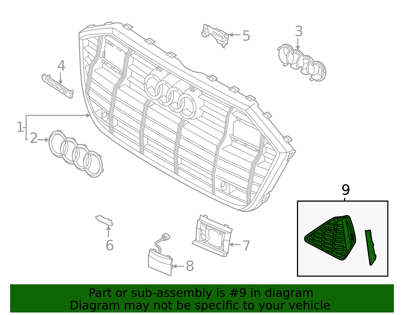 2023-2026 Audi Outer Grille 4K8-807-648-H-1Q2 | OEM Parts Online