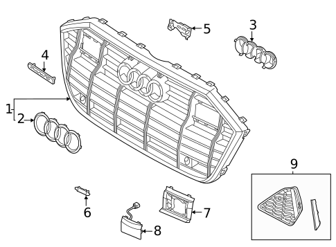 Grille & Components for 2023 Audi RS6 Avant #0