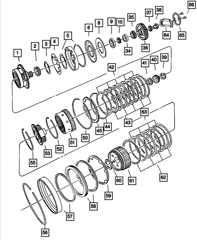 4713444AC - Automatic Transaxle 4 Speed: Output And Transfer Shaft Gear Package for Mopar Image