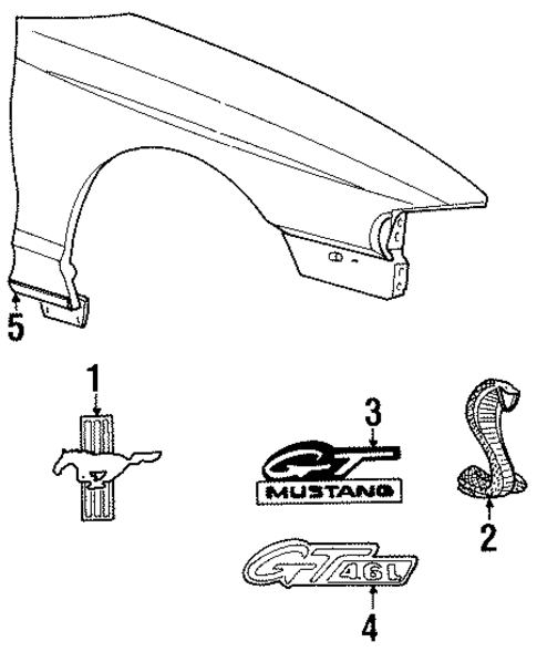 Exterior Trim - Fender for 1998 Ford Mustang #0
