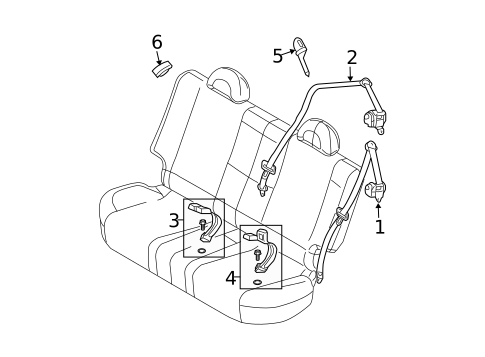 Rear Seat Belts for 2004 Chevrolet Aveo #0