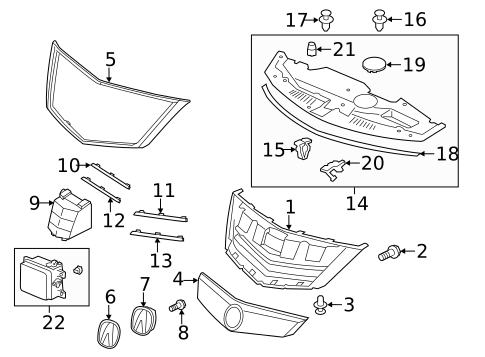 Grille & Components for 2011 Acura RL #0