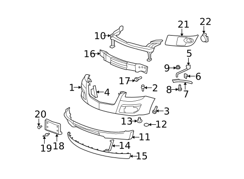 Bumper & Components - Front for 2009 Saturn Outlook #0