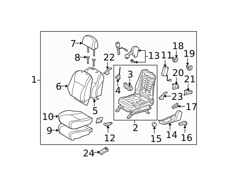 Passenger Seat Components for 2010 Toyota Highlander #6