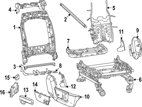 Passenger Seat Components for 2024 Ram 3500 #1