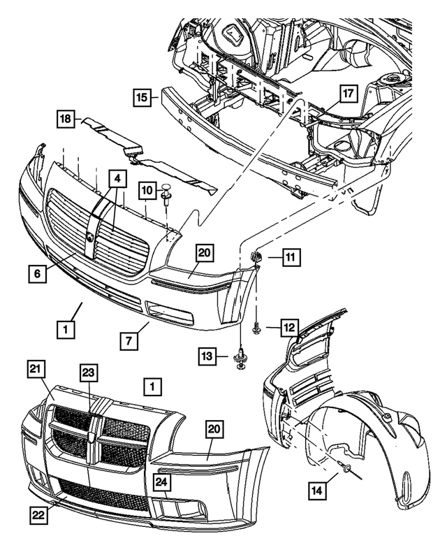 5179219AA - Cooling: Front Bumper Beam for Chrysler: 300 | Dodge: Charger, Magnum Image