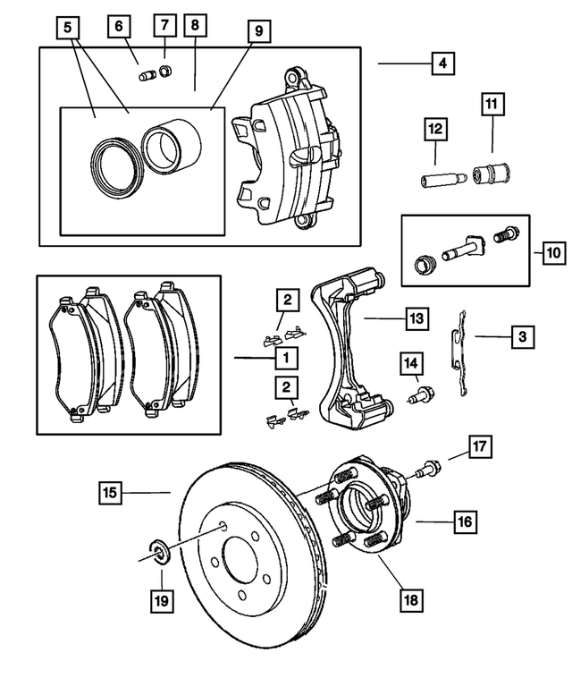 5019985AB - Service Brakes: Clip Package for Mopar Image