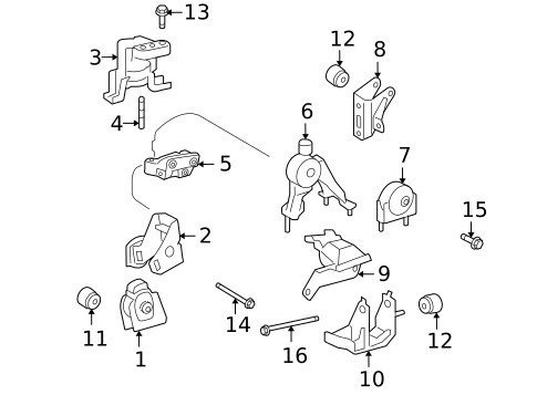 Engine & Trans Mounting for 2010 Pontiac Vibe #0