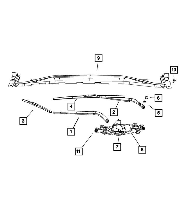 5182436AA - Electrical: Front Wiper Arm, Right for Mopar Image image