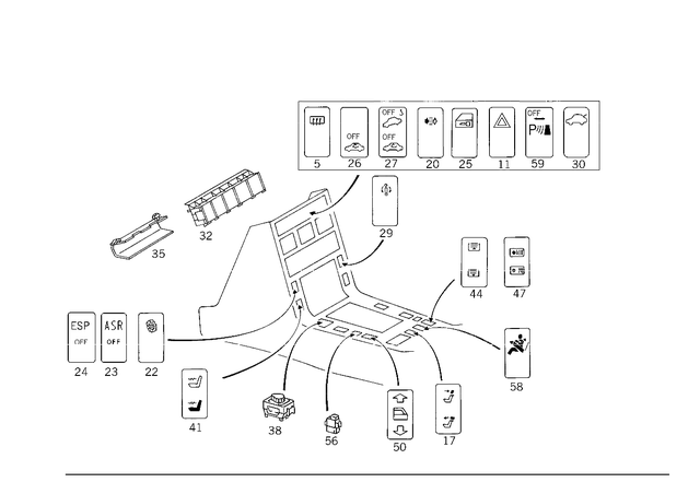 140821645164 - Electrical System: Switch for Mercedes-Benz Image image
