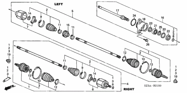 Driveshaft - Half Shaft for 2004 Acura RL #0