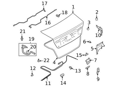 Lid & Components for 2009 Subaru Legacy #0