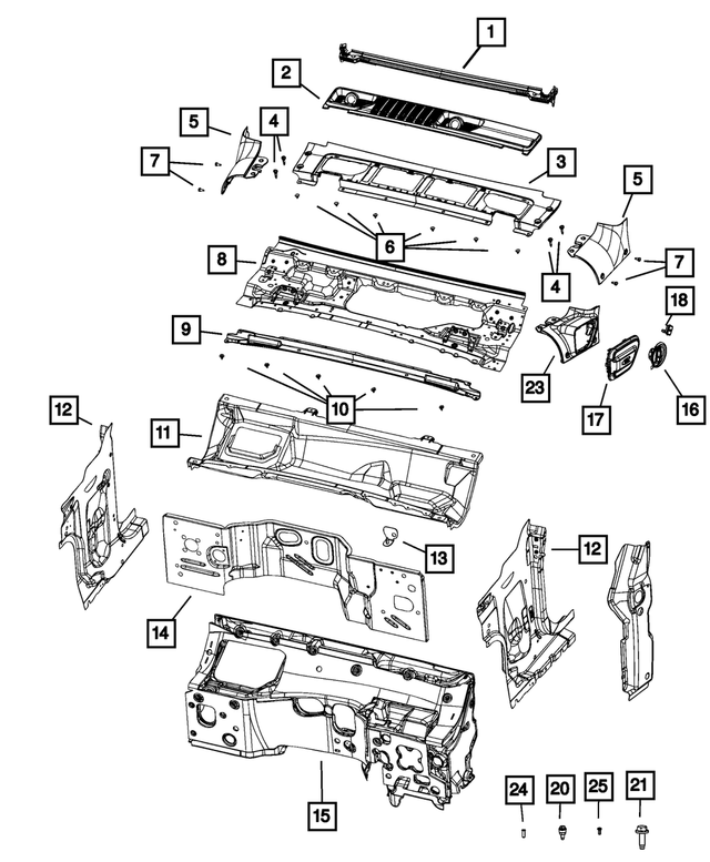 6509604AA - Body Sheet Metal Except Doors: Stud for Jeep: Gladiator, Grand Cherokee, Grand Cherokee L, Wrangler, Wrangler JK Image