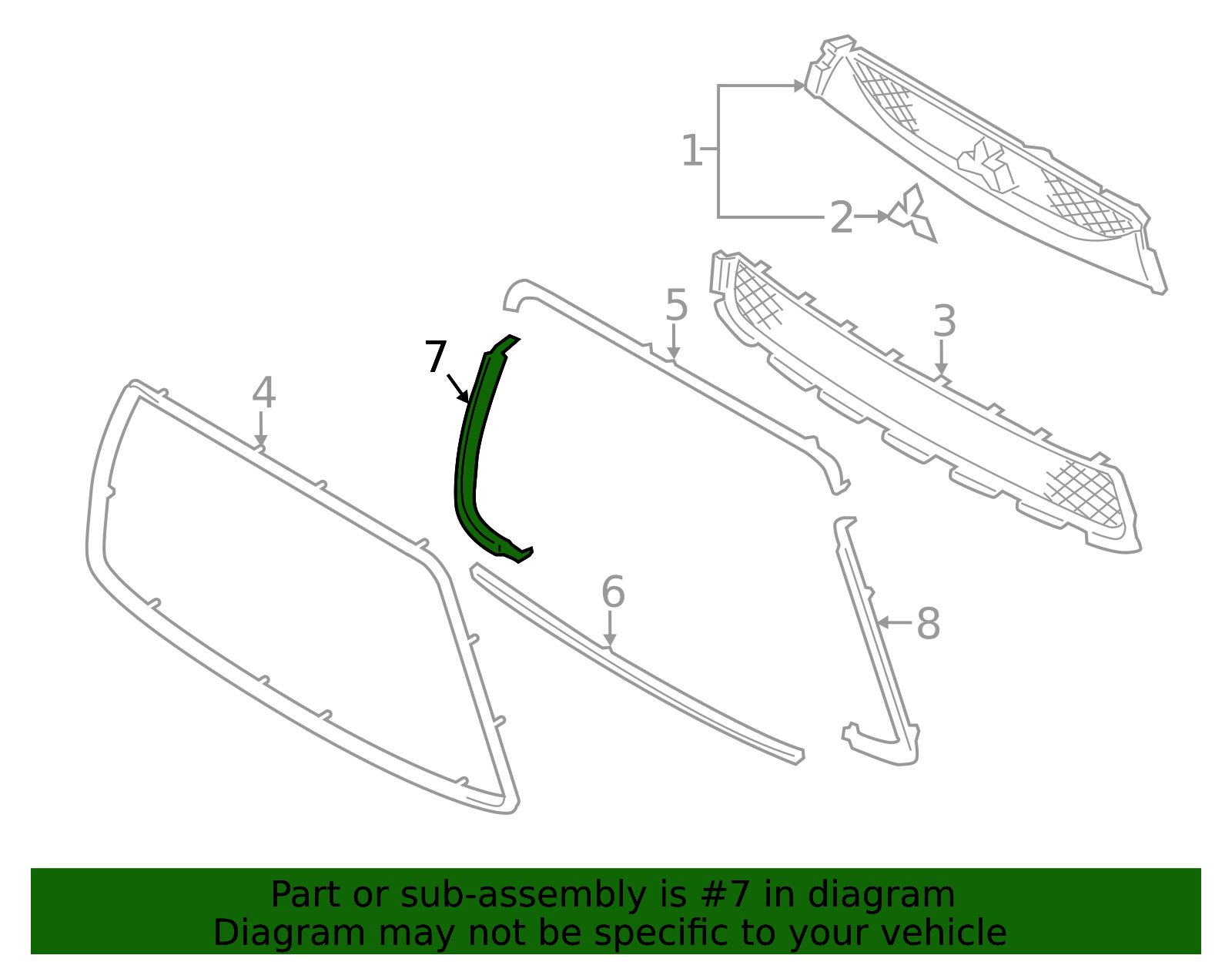2011-2012 Mitsubishi Outlander Sport Grille Surround 6400C964 ...
