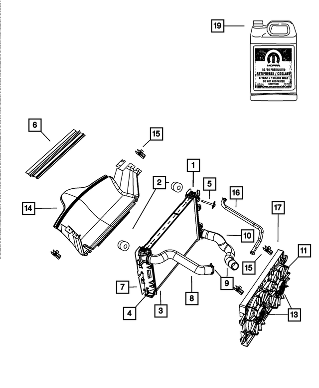 5264994AC - Cooling: Engine Cooling Radiator for Mopar Image