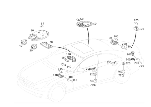 Interior Lamps for 2011 Mercedes-Benz CLS63 AMG #0