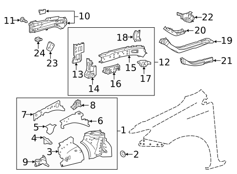 Structural Components & Rails for 2017 Toyota Corolla iM #0