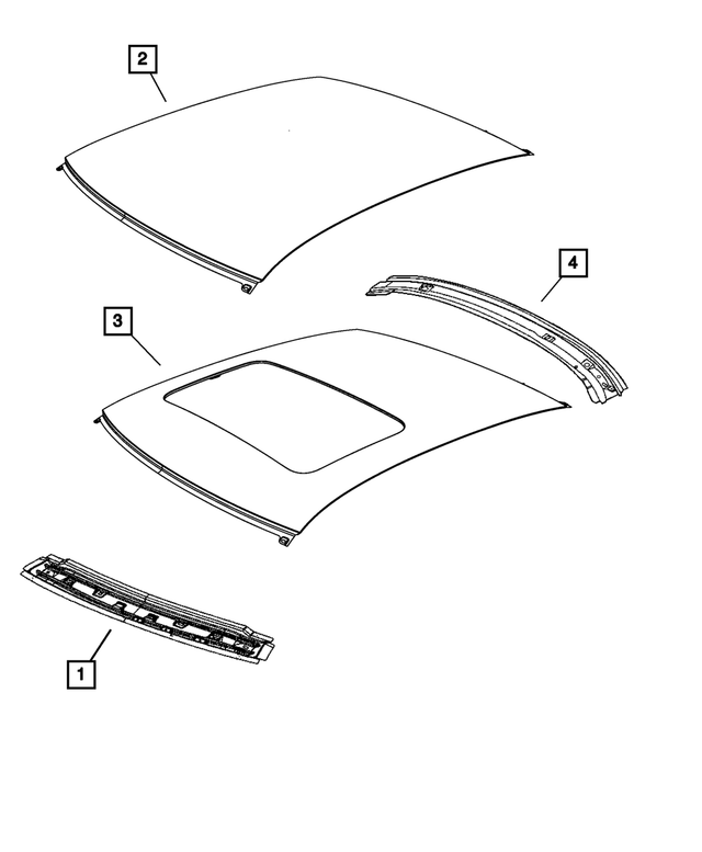 68266980AA - Body Sheet Metal Except Doors: Roof Rear Header for Mopar Image