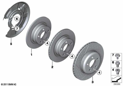 Rear Wheel Brake / Brake Disc for 2014 BMW 335i #0