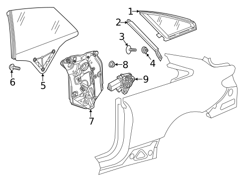 Quarter Window for 2020 Mercedes-Benz E450 #1