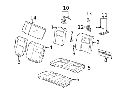 Rear Seat Components for 2000 Honda Civic #0