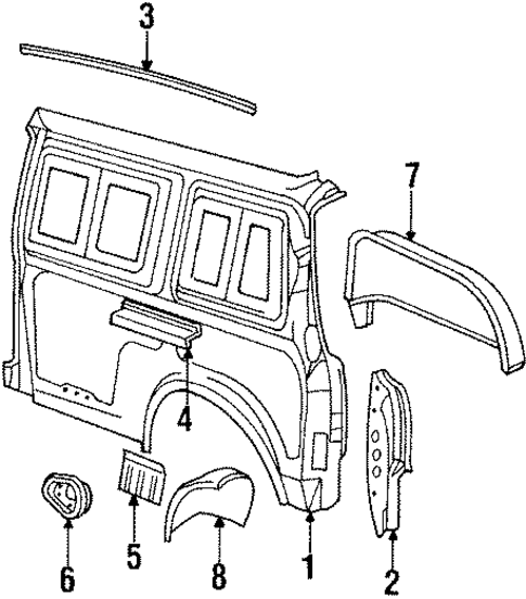 Inner Structure for 1988 Dodge Caravan #1