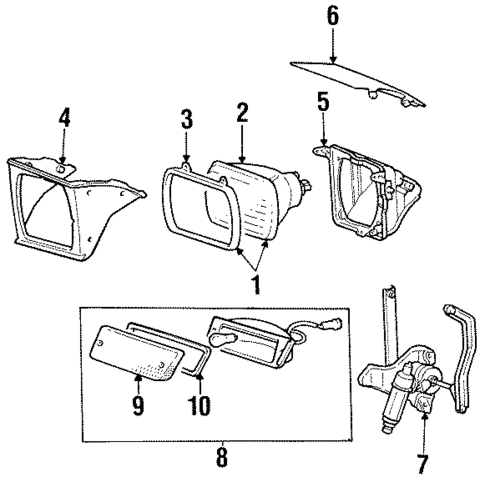 Headlamp Components for 1985 Mitsubishi Starion #0
